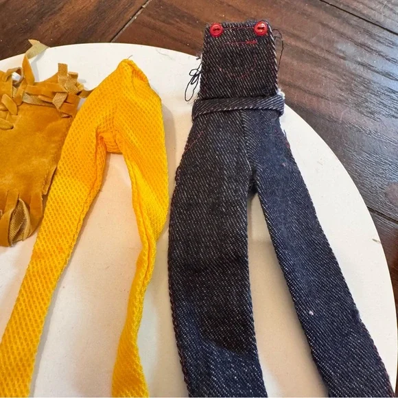 Vintage Barbie doll style clothing top overalls pants skirt leggings  bundle - Picture 5 of 6